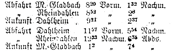 Fahrplan von 1879