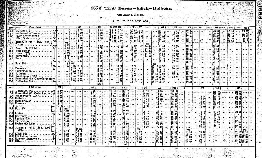 Fahrplan von 1940