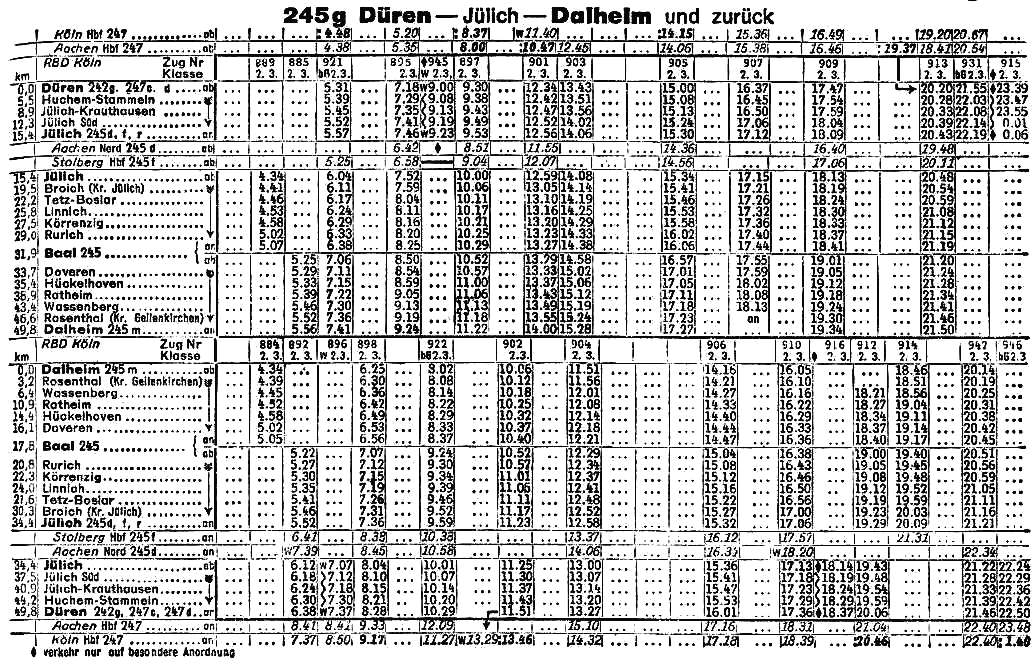 Fahrplan von 1941