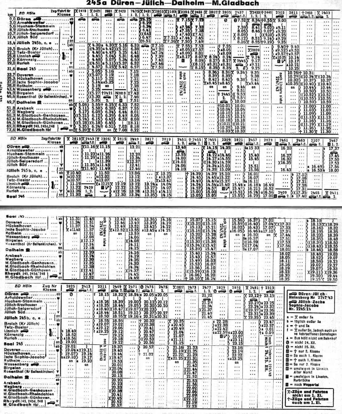 Fahrplan von 1949