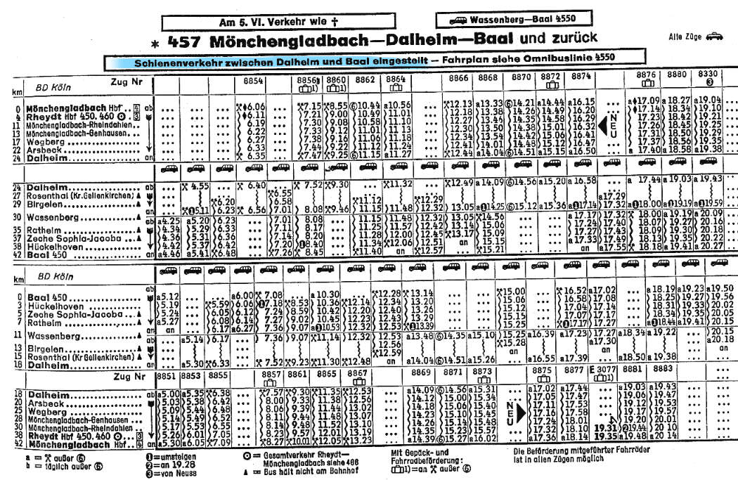 Fahrplan von 1980